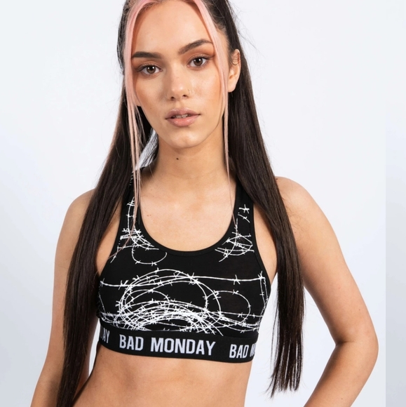 NWT! Bad Monday All Over Barbed Wire Sports Bra - Picture 5 of 8